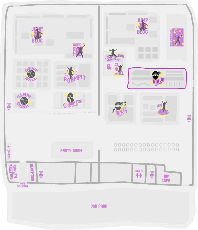 ninja course area highlighted