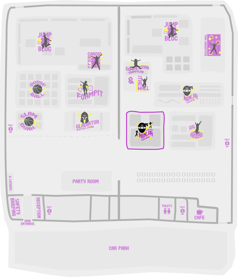 Ninja course area highlighted